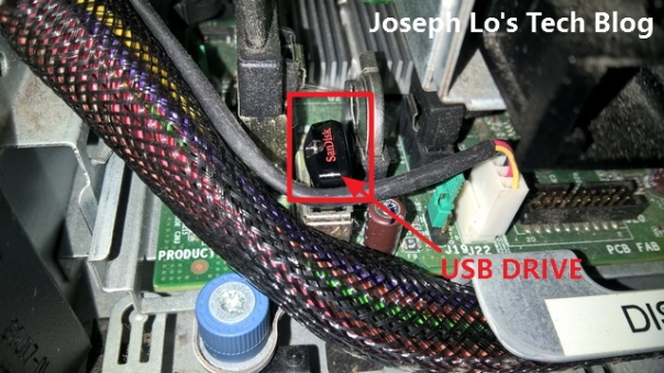 USB drive on motherboard
